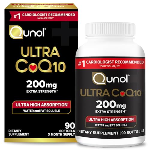 Qunol CoQ10 200mg Softgels, High Absorption Heart Supplement, 90 Count
