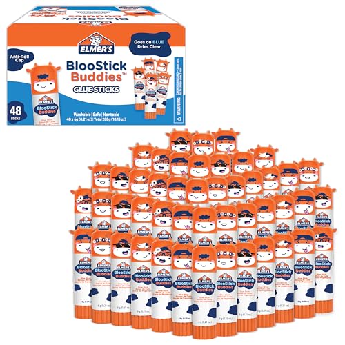 Elmer’s BlooStick Glue Sticks, Disappearing Blue, 48 Pack