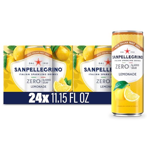 Sanpellegrino Zero Sugar Lemonade, 24-Pack Sparkling Drink Cans