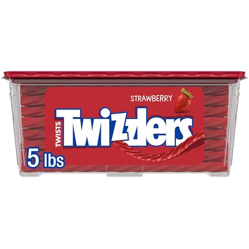 TWIZZLERS Strawberry Licorice Candy Tub, 5 lb