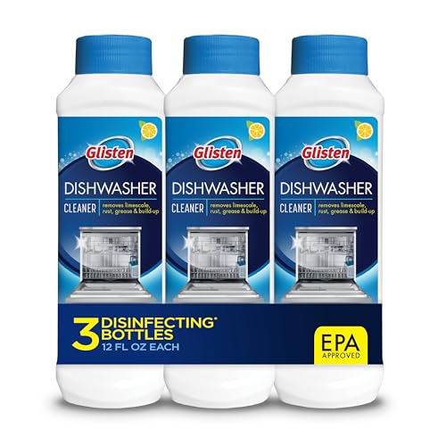 Glisten Lemon Dishwasher Cleaner, Removes Buildup, 12oz, 3-Pack