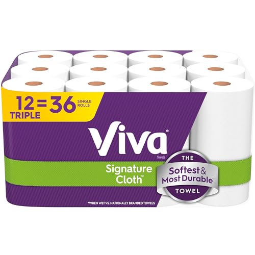 Viva Signature Cloth Towels, 12 Triple Rolls, 129 Sheets