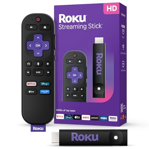 Roku Streaming Stick 2025 – HD Streaming with Voice Remote