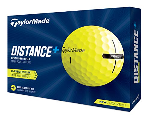 TaylorMade 2021 Yellow Distance+ Golf Balls, Large