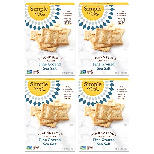 Simple Mills Almond Flour Sea Salt Crackers, 4-Pack
