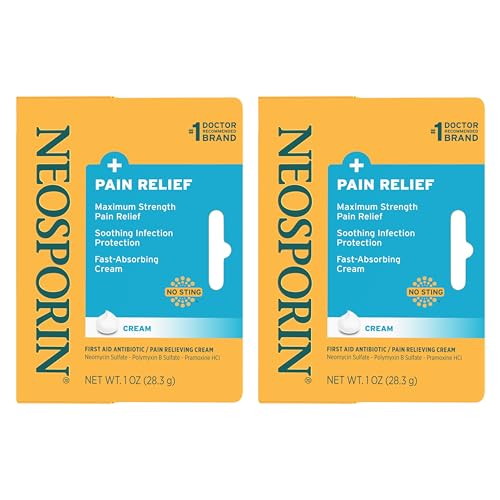 Neosporin Maximum-Strength Pain Relief Cream, 1 oz, 2 Pack