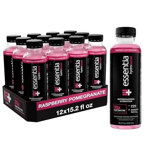Essentia Hydroboost Raspberry Pomegranate Water, 12 Pack, 15.2 oz