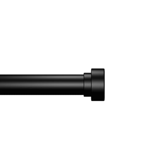 Joydeco Adjustable Black Curtain Rods with Aluminum Finials