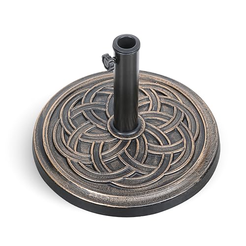 HealSmart 24.2 lbs Bronze Patio Umbrella Base, 17.72″ Round