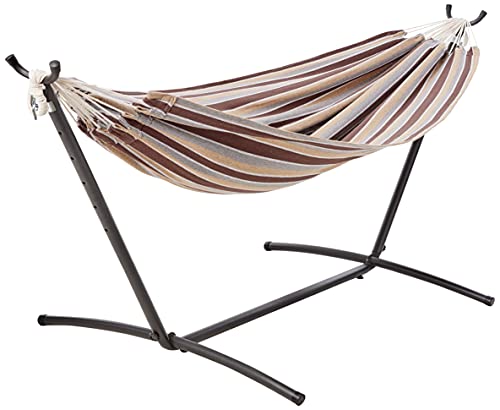 Cream Wave Double Hammock with Stand and Carrying Case