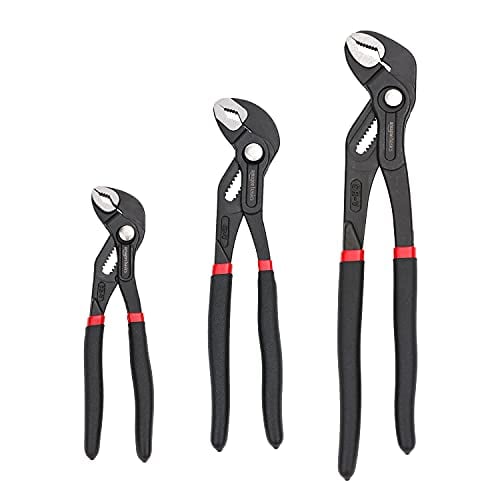 Amazon Basics 3-Piece Pliers Set, 7/10/12-inch, Black