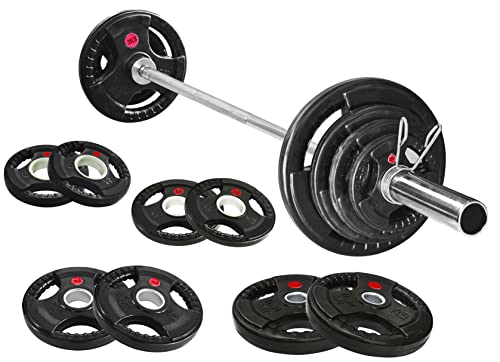 Fitvids 100lb Olympic Weight Set with Bar & Locks