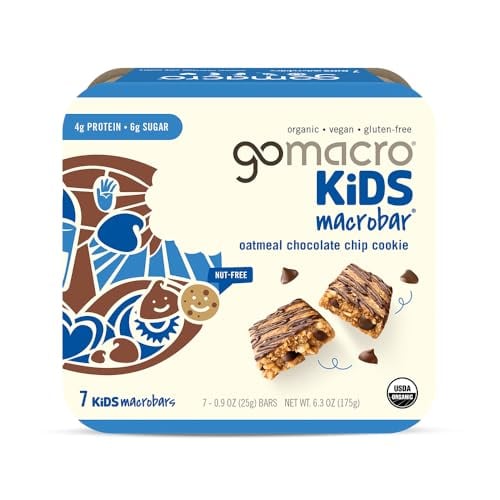 GoMacro Kids Organic Vegan Oatmeal Chocolate Chip Bars (7 Pack)