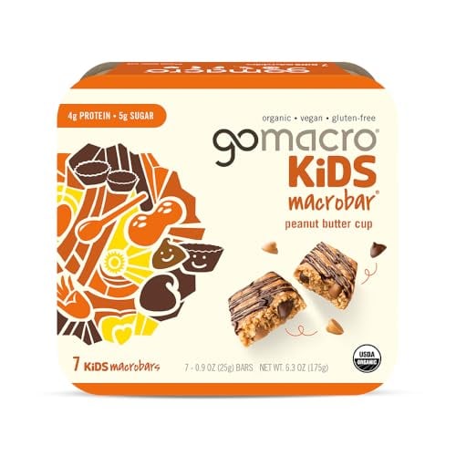 GoMacro Kids Vegan Snack Bars – Peanut Butter Cup (7 Pack)