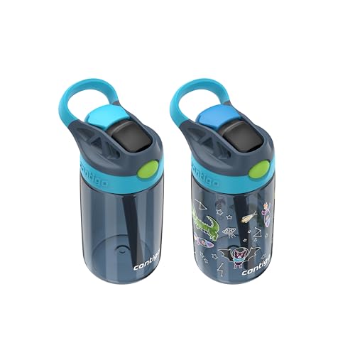 Contigo Kids Water Bottle, 14oz, BPA-Free, 2-Pack, Blue/Blueberry
