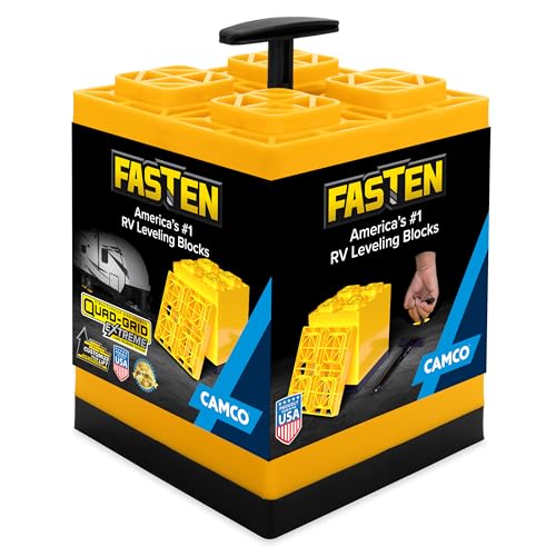 Camco RV Leveling Blocks, Interlocking Design, 10-Pack, Yellow