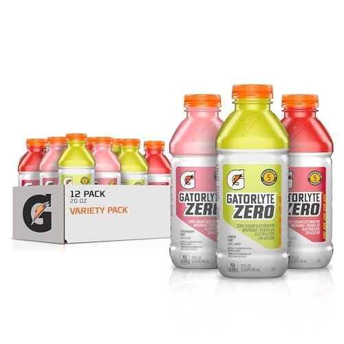 Gatorlyte Zero Electrolyte Drink, Variety Pack, 20 fl oz, 12-Pack