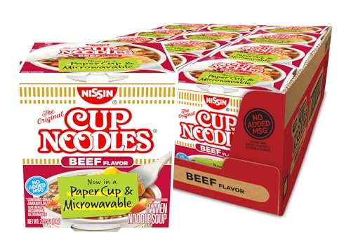 Nissin Beef Flavor Cup Noodles, 12-Pack, 2.25 oz Each
