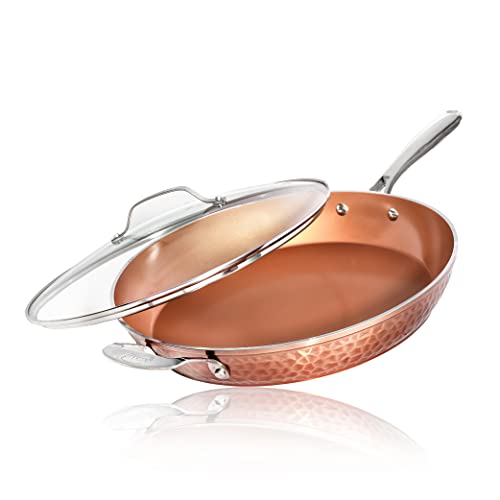 Gotham Steel 14″ Nonstick Copper Frying Pan with Lid
