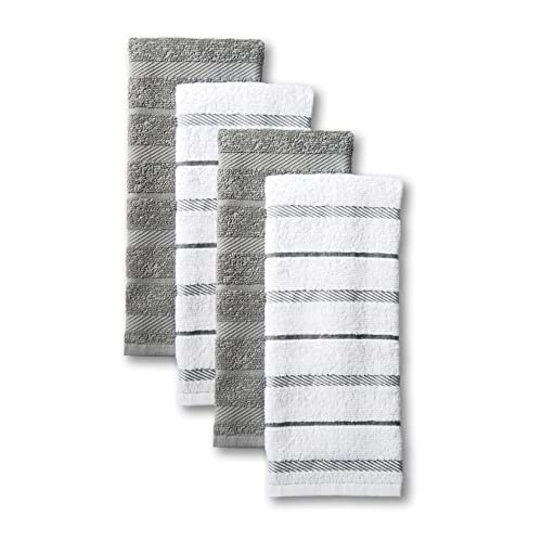 KitchenAid Kitchen Towel Set, Grey/White, 4-Pack