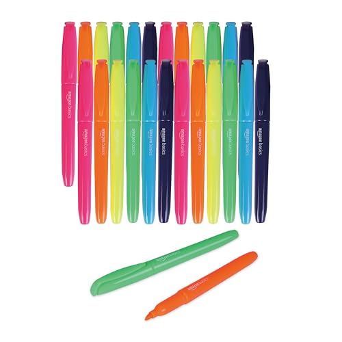 Amazon Basics Multicolor Highlighters, Chisel Tip, 24 Pack