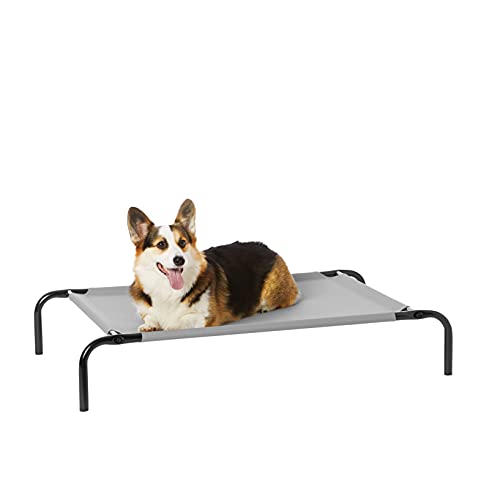 Amazon Basics Cooling Elevated Dog Bed, Medium, Grey