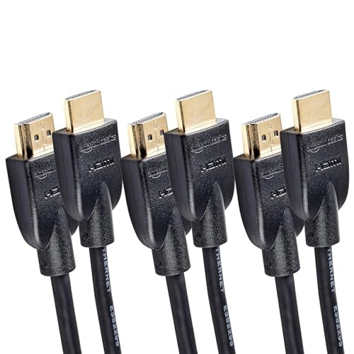 Amazon Basics 3-Pack 6ft HDMI Cable, 4K@60Hz, Black