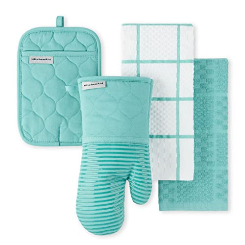 KITCHENAID Aqua Sky Kitchen Set: Oven Mitt, Pot Holder, Towel