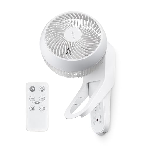 IRIS WOOZOO Wall Fan, Remote, 360° Oscillation, 3 Speeds, Quiet