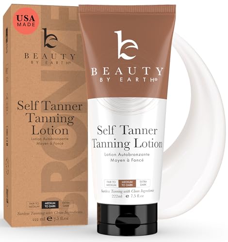 Beauty by Earth Self Tanner with Organic Ingredients, Medium-Dark