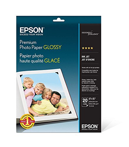 Epson Glossy Photo Paper 8×10″, 20 Sheets