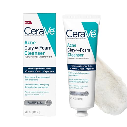 CeraVe Acne Face Wash with Salicylic Acid & Kaolin Clay, 4oz