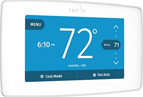 EMERSON Sensi Wi-Fi Smart Thermostat, Alexa Compatible, White
