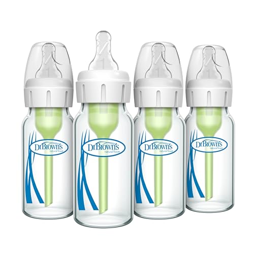 Dr. Brown’s Anti-Colic Glass Baby Bottles, 4-Pack, 4 oz