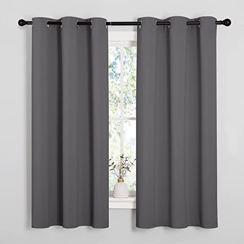 NICETOWN Grey Blackout Curtains, 2 Panels, 42×63 Inches