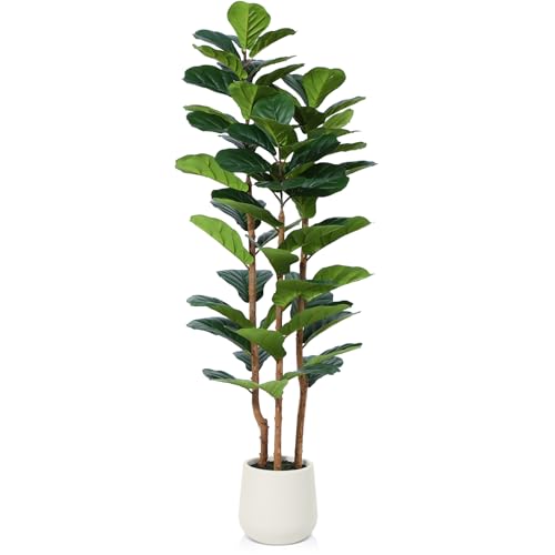 OAKRED 5ft Artificial Fiddle Leaf Fig Tree with Planter