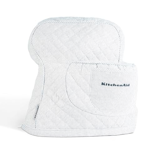 KITCHENAID Stand Mixer Cover, Quilted Cotton, Ticking Stripe Blue
