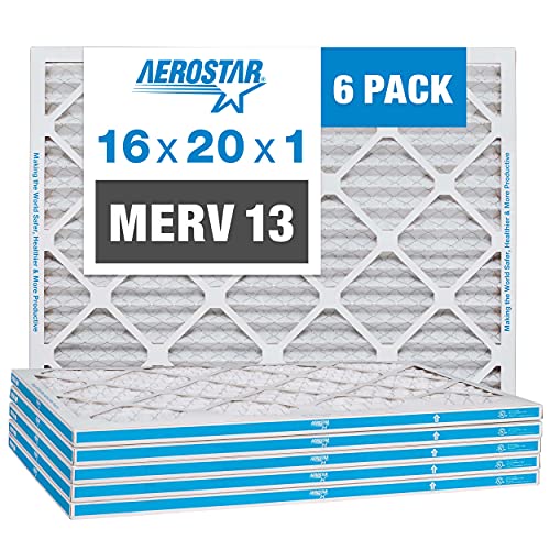Aerostar 16x20x1 MERV 13 Filters – 6 Pack