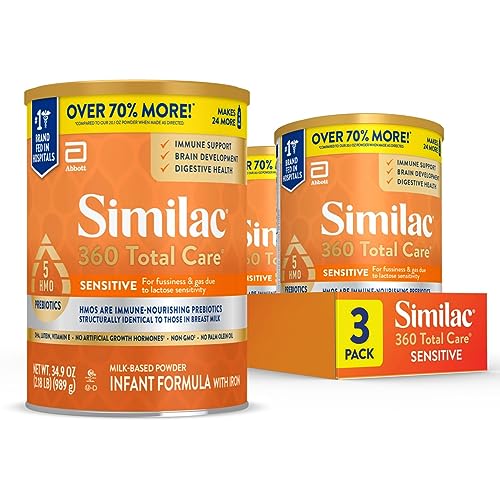 Similac Sensitive Infant Formula, Non-GMO, 34.9-oz, Pack of 3