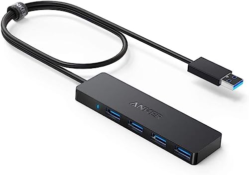 Anker 4-Port USB 3.0 Hub, Ultra-Slim, 2 ft Cable