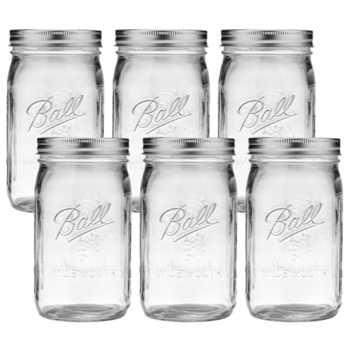 Ball Wide Mouth Quart Mason Jars, 32oz (Pack of 6)