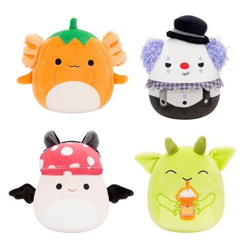 Squishmallows 5-Inch Halloween 4-Pack Plush – Gabin, Fitzy, Malcolm, Ms. K