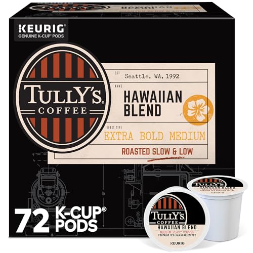 Tully’s Hawaiian Blend K-Cup Pods, Medium Roast, 72 Pack