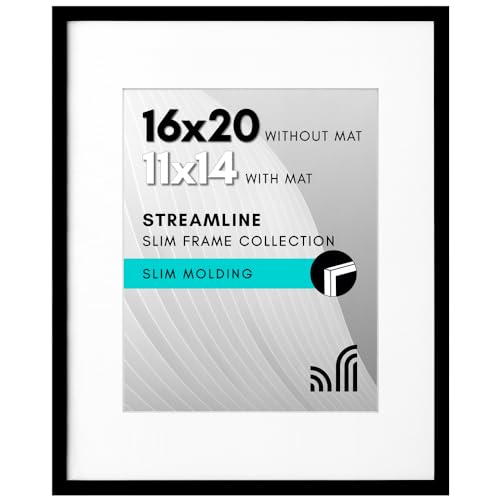 Americanflat 16×20 Frame, Plexiglass, Black – Thin Wall Display