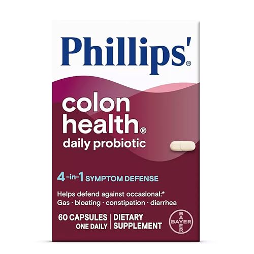 Phillips’ Colon Health Probiotic Capsules, 4-in-1 Symptom Defense, 60 Count