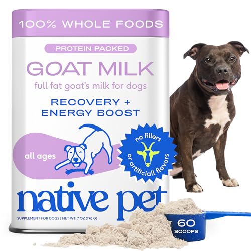 Native Pet Organic Goat Milk Powder for Dogs & Cats – 60 Scoops