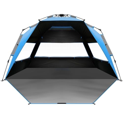 OutdoorMaster 4-Person Pop-Up Beach Tent with UV Protection