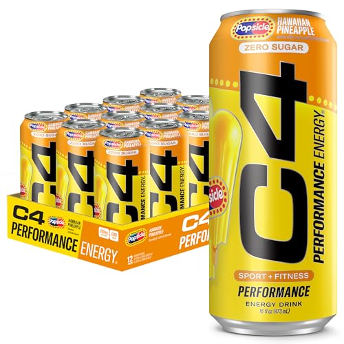 Cellucor C4 Sugar-Free Pineapple Energy Drink, 16oz, 12-Pack