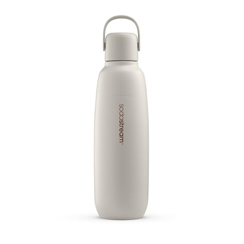 SodaStream Stainless Steel Carbonating Bottle, 30.4 oz, Sand Color