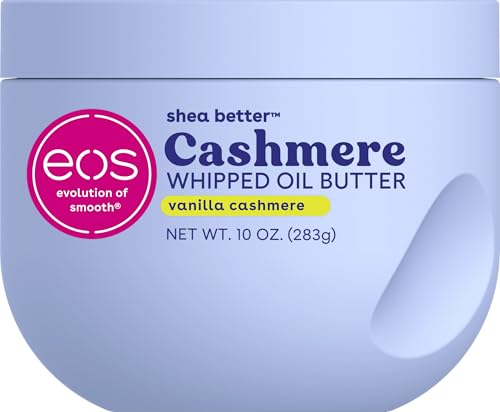 eos Vanilla Cashmere Whipped Body Butter, 72-Hour Moisture, 10 oz